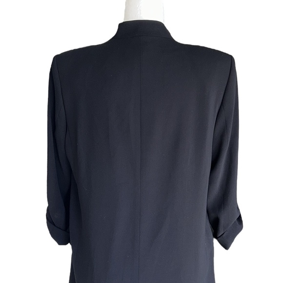 Zara Black Roll Button Sleeve Open Front Blazer Jacket - L - Picture 11 of 16